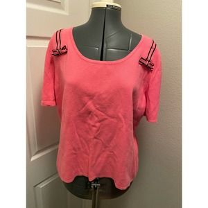 Cute vintage pink bow sweater